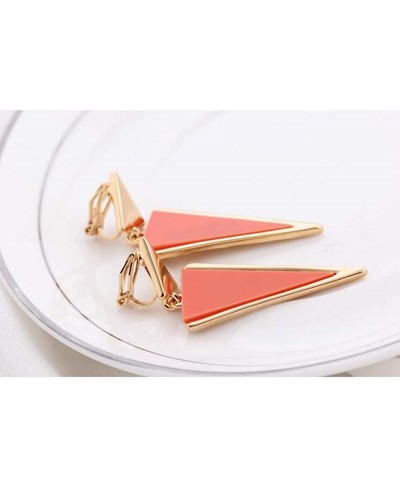 Gold Color Zin Alloy Geometric Clip on Earrings for Women Party Prom Luxury Hypo-Allergenic Ear Clip $11.24 Clip-Ons