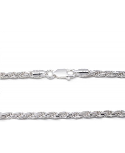 Real Solid 925 Sterling Silver Chain - Men's Women's 3mm Silver Rope Chain - 18-30" Made in Italy $43.00 Chains