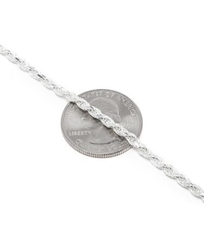 Real Solid 925 Sterling Silver Chain - Men's Women's 3mm Silver Rope Chain - 18-30" Made in Italy $43.00 Chains