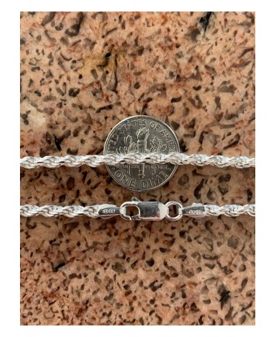 Real Solid 925 Sterling Silver Chain - Men's Women's 3mm Silver Rope Chain - 18-30" Made in Italy $43.00 Chains