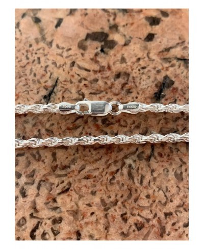 Real Solid 925 Sterling Silver Chain - Men's Women's 3mm Silver Rope Chain - 18-30" Made in Italy $43.00 Chains