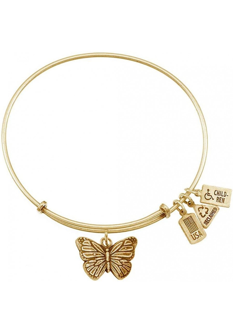 Butterfly 3D Gold Finish Charm Bangle $36.98 Bangle