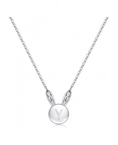 Easter Gifts for Women Girls S925 Sterling Silver Bunny Neckaces Dainty Rabbit Necklaces Bunny Letter Initial Necklaces Easte...