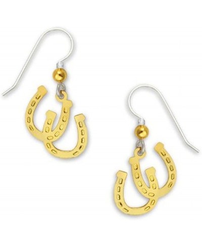 Gold-tone Plated Lucky Horseshoes Dangle Earrings 1443 $18.52 Drop & Dangle