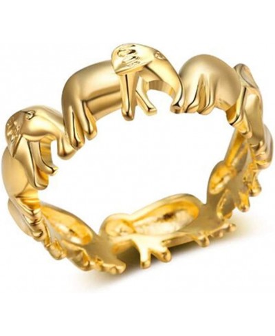 Women Rings Lucky Elephant Ring Animal Ring Jewelry Gold Color Size 9 Stablea€‚Quality Popular $8.27 Statement