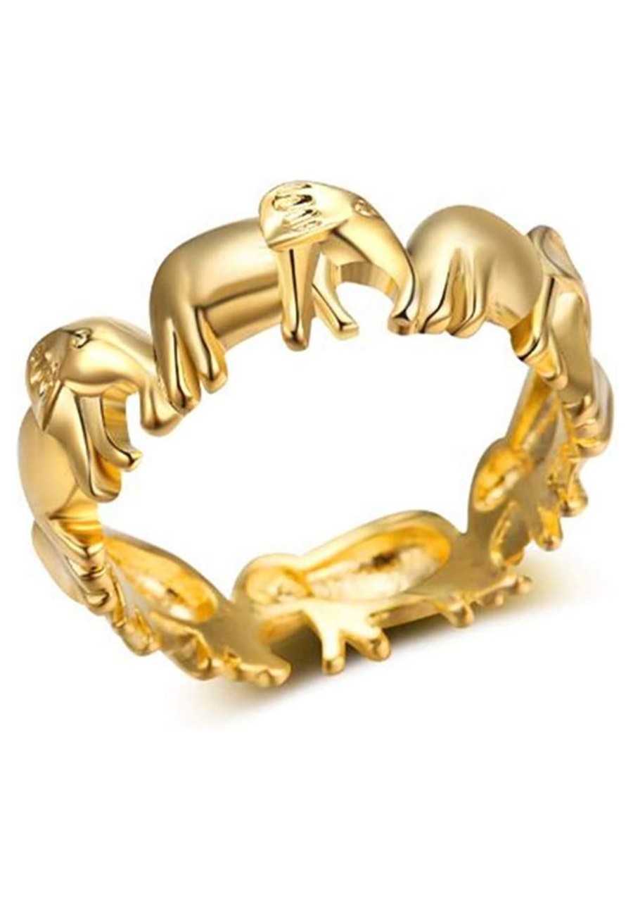 Women Rings Lucky Elephant Ring Animal Ring Jewelry Gold Color Size 9 Stablea€‚Quality Popular $8.27 Statement