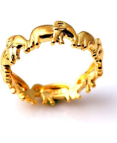 Women Rings Lucky Elephant Ring Animal Ring Jewelry Gold Color Size 9 Stablea€‚Quality Popular $8.27 Statement