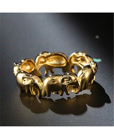 Women Rings Lucky Elephant Ring Animal Ring Jewelry Gold Color Size 9 Stablea€‚Quality Popular $8.27 Statement