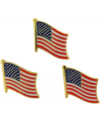 Patriotic Small Waving American Flag Enamel Lapel Pin 1/2 Inch Pack of 3 $8.03 Brooches & Pins