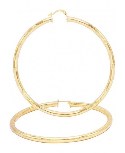 Design Hoop Earrings 14K Gold Plated Large Hip Hop Hoops Fashion Ear Jewelry For Women Teen Girls 25-80 mm $16.38 Hoop