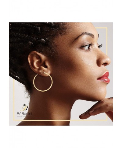 Design Hoop Earrings 14K Gold Plated Large Hip Hop Hoops Fashion Ear Jewelry For Women Teen Girls 25-80 mm $16.38 Hoop