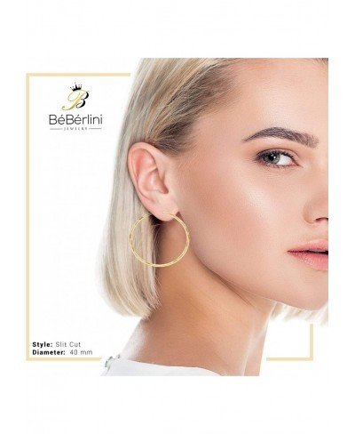 Design Hoop Earrings 14K Gold Plated Large Hip Hop Hoops Fashion Ear Jewelry For Women Teen Girls 25-80 mm $16.38 Hoop