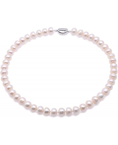 Necklace Set 10-11mm White Freshwater Pearl Necklace Bracelet and Earrings Jewelry Set $39.29 Pearl Strands