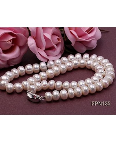 Necklace Set 10-11mm White Freshwater Pearl Necklace Bracelet and Earrings Jewelry Set $39.29 Pearl Strands