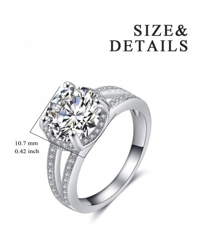 Stunning Round Cut Engagement Ring 925 Sterling Silver Accent Promise Bridal Engagement Wedding Anniversary Band Ring $28.41 ...