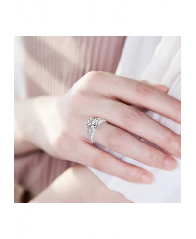 Stunning Round Cut Engagement Ring 925 Sterling Silver Accent Promise Bridal Engagement Wedding Anniversary Band Ring $28.41 ...