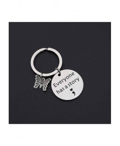 Semicolon Jewelry Inspirational Gift Semicolon Keychain Depression Suicide Mental $11.48 Jewelry Sets