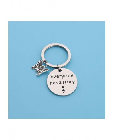 Semicolon Jewelry Inspirational Gift Semicolon Keychain Depression Suicide Mental $11.48 Jewelry Sets