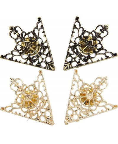 2Pair Brooches Accessories Palace Retro Hollow Pattern Shirt Collar Brooch Buckle Angle Triangle $11.33 Brooches & Pins