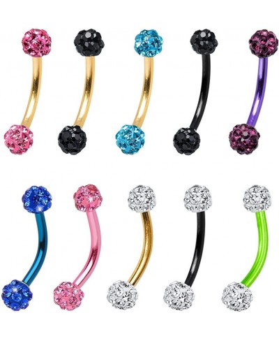 Anodized Titanium Curved Barbell 16G 5/16" Eyebrow Ring with Ferido Balls $10.07 Piercing Jewelry