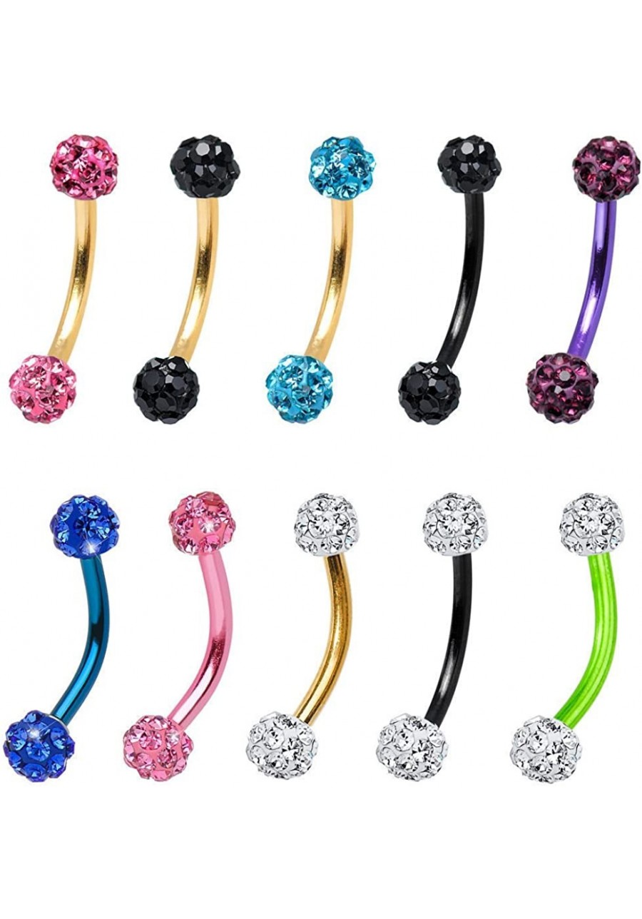 Anodized Titanium Curved Barbell 16G 5/16" Eyebrow Ring with Ferido Balls $10.07 Piercing Jewelry