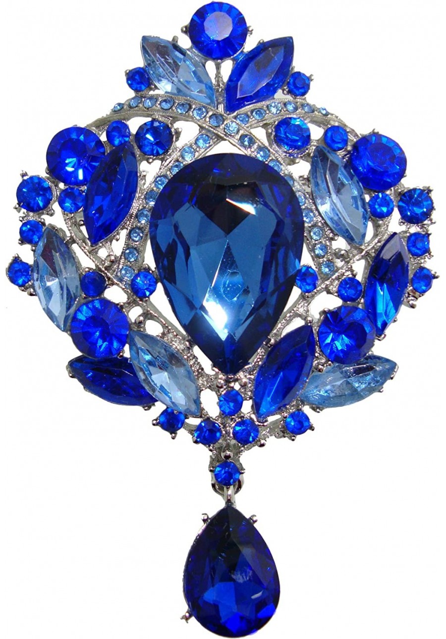 Flower Tear Drop Brooch Pin Austria Crystal Rhinestone Pendant $23.87 Brooches & Pins