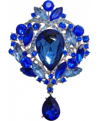 Flower Tear Drop Brooch Pin Austria Crystal Rhinestone Pendant $23.87 Brooches & Pins