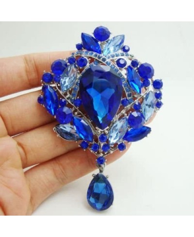 Flower Tear Drop Brooch Pin Austria Crystal Rhinestone Pendant $23.87 Brooches & Pins