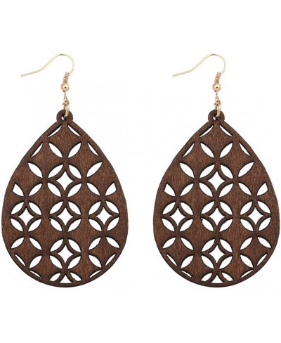 Wood Teardrop Earrings 2 Pairs Natural Wooden Dangle Earrings Gifts for Women Girls $5.73 Drop & Dangle