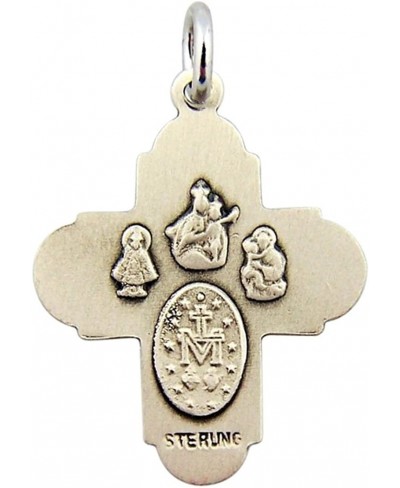 Sterling Silver 4-Way Medal Trinity Edge Cross Pendant 13/16 Inch $32.28 Pendants & Coins