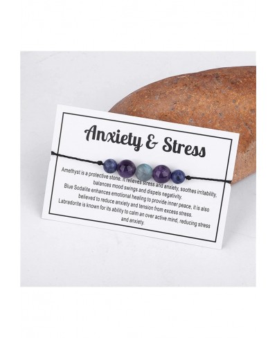 Multistyle Healing Crystal Stone Bead Strand Card Bracelets Handmade Adjustable Wax Rope Yoga Amethyst Tigereye Chakra Bracel...