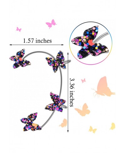 8 Pieces Crystal Butterfly Ear Cuff Zircon Butterfly Earrings Ear Crawler Earrings Climber Non Pierced Ear Cuff No Piercing B...