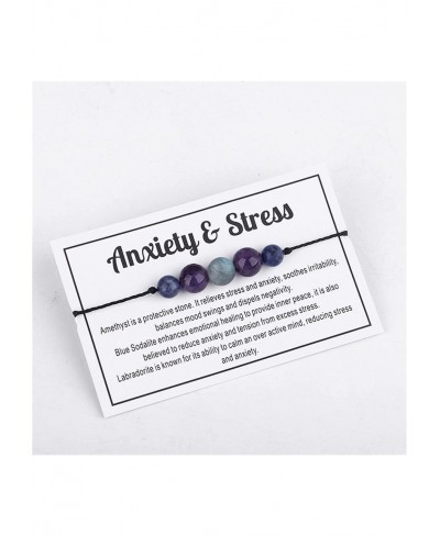 Multistyle Healing Crystal Stone Bead Strand Card Bracelets Handmade Adjustable Wax Rope Yoga Amethyst Tigereye Chakra Bracel...