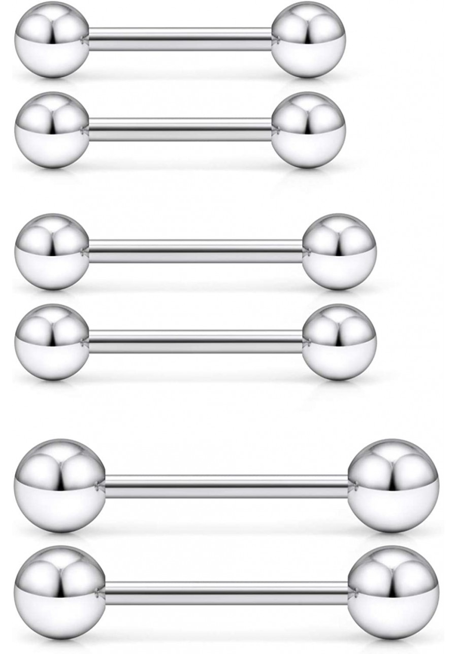 Nipple Shield Barbell 12G 3 Pairs Stainless Steel Externally Threaded Tongue Ring Bar Body Piercing Jewelry 12mm 14mm 16mm $8...