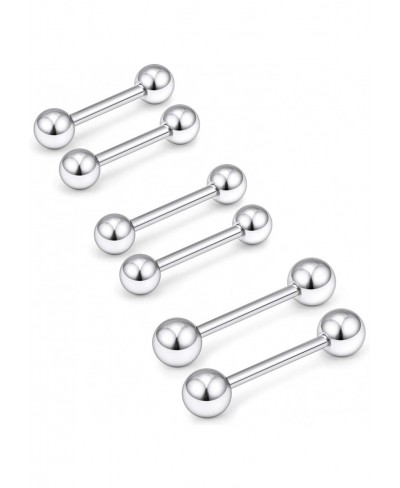 Nipple Shield Barbell 12G 3 Pairs Stainless Steel Externally Threaded Tongue Ring Bar Body Piercing Jewelry 12mm 14mm 16mm $8...