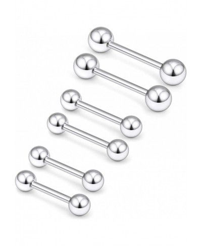 Nipple Shield Barbell 12G 3 Pairs Stainless Steel Externally Threaded Tongue Ring Bar Body Piercing Jewelry 12mm 14mm 16mm $8...