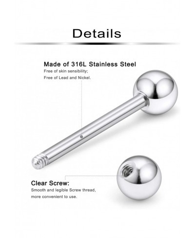 Nipple Shield Barbell 12G 3 Pairs Stainless Steel Externally Threaded Tongue Ring Bar Body Piercing Jewelry 12mm 14mm 16mm $8...