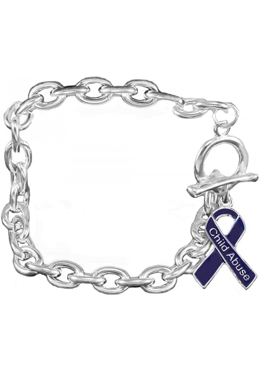 Child Abuse Awareness Dark Blue Ribbon Bracelet (1 Bracelet) $17.25 Stretch