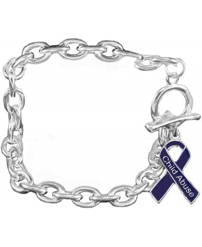 Child Abuse Awareness Dark Blue Ribbon Bracelet (1 Bracelet) $17.25 Stretch