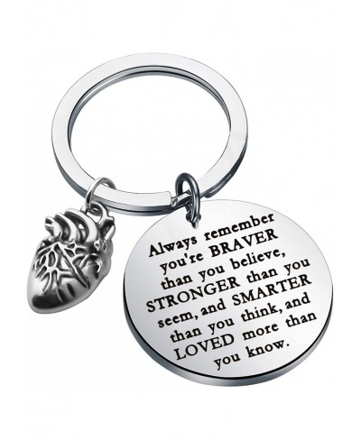 Anatomical Heart Keychain Braver Stronger Smarter Than You Think Keychain Anatomy Cardiologist Gift $17.68 Pendants & Coins