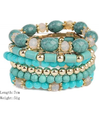 Multi Strand Bead Layering Statement Bracelets - Colorful Beaded Stretch Bangles Heart/Leaf/Tassel Charm $9.79 Strand