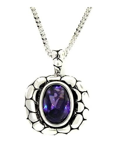 Designer Inspired Contemporary Pendant w/Amethyst CZ $21.94 Pendants & Coins