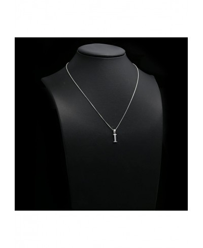 Sterling Silver Cubic Zirconia Initial Letter I Pendant Necklace 18" (I) $18.10 Pendants & Coins