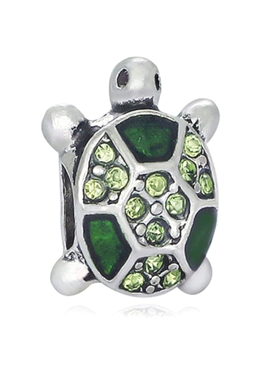 Green Sea Turtle with Crystals Charm Bead for Charms Bracelets $10.33 Charms & Charm Bracelets