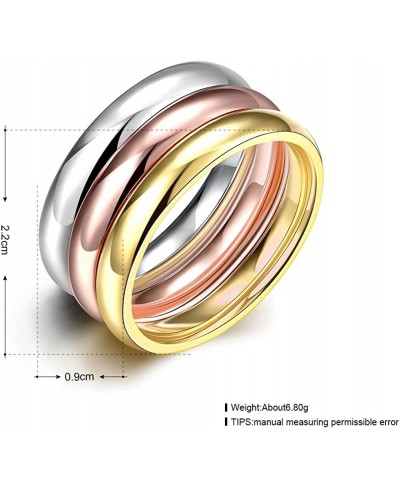 Women's Stainless Steel (Silver Gold Rose) Glossy Stacking Ring Set $10.21 Bands