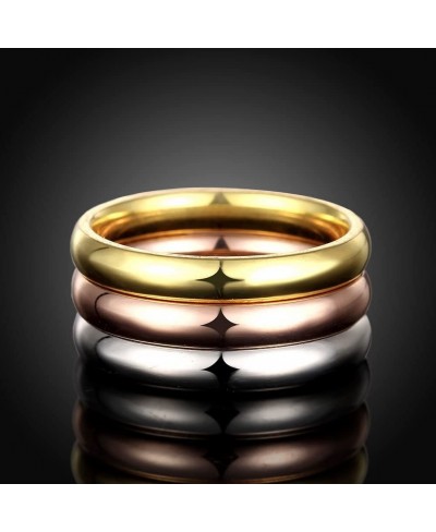 Women's Stainless Steel (Silver Gold Rose) Glossy Stacking Ring Set $10.21 Bands