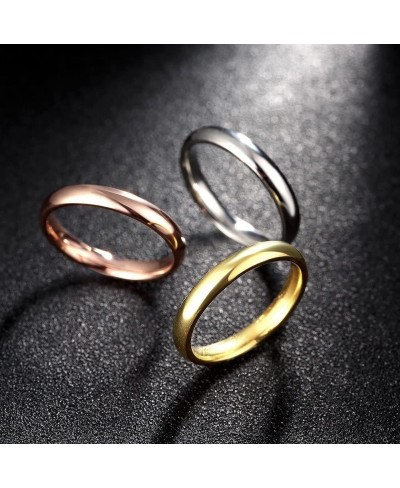 Women's Stainless Steel (Silver Gold Rose) Glossy Stacking Ring Set $10.21 Bands