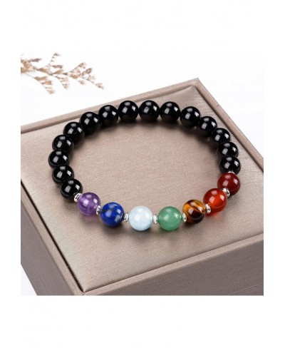 Chakra Stretch Bracelet Genuine Natural 8mm Gemstones Beads Sterling Silver Spacers Men/Women Small Medium Large Sizes $15.64...