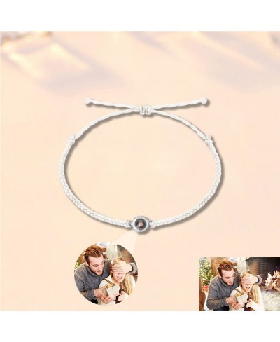 Personalized Circle Photo Projection Bracelets for Men Women Customized Adjustable Projection Bracelet with Picture Inside fo...