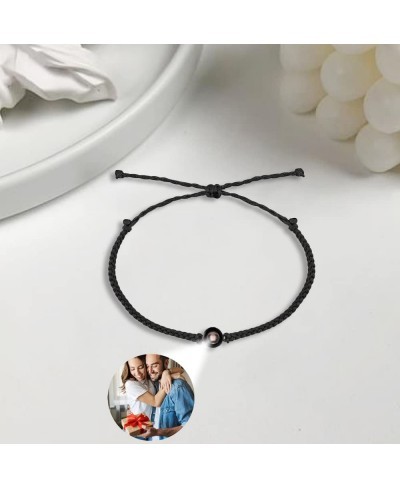 Personalized Circle Photo Projection Bracelets for Men Women Customized Adjustable Projection Bracelet with Picture Inside fo...